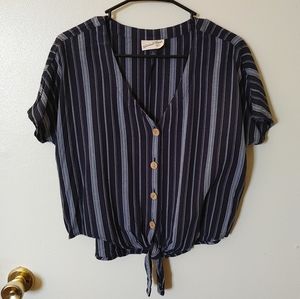 Universal Thread blue striped crop top